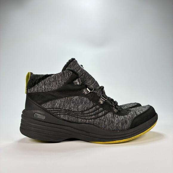 Bzees Horizon Black Gray Ankle Boots Winter Booties Lace Up Women's Size 7.5M - Picture 1 of 10